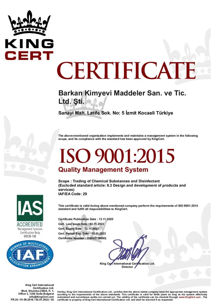 barkan kimya iso 9001